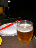 祝杯のビール