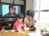 沖村家のこたつでぬくぬく