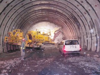 トンネルの現在の最終地点の様子。