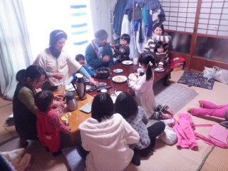 うちあげ昼食にて。