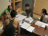 夜は皆で打ち合わせ。